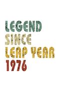 Legend Since Leap Year 1976: Retro Birthday Gift Notebook With Lined Wide Ruled Paper. Funny Quote Sayings 7.5 x 9.25 Notepad Journal For People Born February 29th 1976.