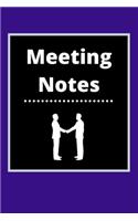 Meeting Notes: Business Notebook for Meetings and Organizer - Taking Minutes Record Log Book Action Items & Notes - Secretary Logbook Journal