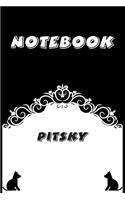 Pitsky Notebook: Black and White notebook, Decorative Journal for Pitsky Lover: Notebook /Journal Gift, Black and White,100 pages, 6x9, Soft cover, Mate Finish