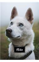 Siberian Husky Huskies Dog Pup Puppy Doggie Notebook Bullet Journal Diary Composition Book Notepad - Foggy Forest