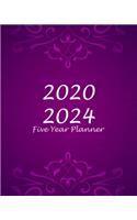 2020-2024 Five Year Planner: Dark Pink, 60 Months Appointment Calendar, Business Planners, Agenda Schedule Organizer Logbook and Journal With Holidays and inspirational Quotes