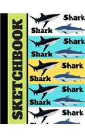 Sketchbook: Trendy Shark Print Pattern Novelty Gift - Shark Sketchbook for Boys, Men and Students and Artists