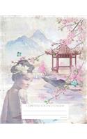 Composition Notebook: College Ruled - Japanese Girl Under Cherry Blossoms - Back to School Composition Book for Teachers, Students, Kids and Teens - 120 Pages, 60 Sheets 