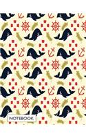 Notebook: Whale on cream cover and Lined pages, Extra large (8.5 x 11) inches, 110 pages, White paper(1 Whale on Cream Cover Notebook)