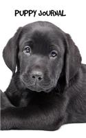 Puppy Journal: 6 x 9 inch dog notebook, Labrador Retriever, Black Labrador, dot grid journal, 200 pages
