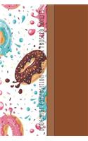 Donut Composition Notebook: Yummy Frosted Donuts Flying Through Space 6 X 9 College Ruled Paper Notebook, Appreciation Gift, Quote Journal or Diary - Unique Inspirational Gift 