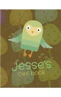 Jesse's Owl Book: Personalized Jesse name owl themed notebook, sketchbook or blank book journal. Scandinavian style personalized cute owl gifts.