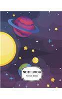 Notebook: Galaxy planet and stars background: Journal Dot-Grid, Grid, Lined, Blank No Lined: Book: Pocket Notebook Journal Diary, 120 pages, 8" x 10"