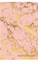 Sketchbook: Marble + Gold Blank Notebook - 110 Pages Unruled Journal for Drawing Doodling Journaling Writing Notes - 8.5 X 11 Glossy Softback Cover