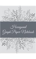 Hexagonal Graph Paper Notebook: Classic Flowers Design, 1/4 Inch Hexagons Graph Paper Notebooks 8.5" X 11" for Designing, Game Boards Paper, Math Activities and Coloring Patterns