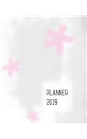 2019 Planner: 8x10 Hourly Weekly Notebook Organizer with Time Slots Jan to Dec 2019 White Soft Velvet Design