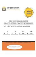 Vocabdaily Math Edition: All in One Multiplication 1 2 3 & 4 Numbers(1 Multiplication)