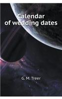 Calendar of Wedding Dates