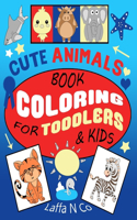 Cute Animals Book Coloring For Toddlers & Kids