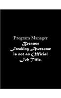 Program Manager Because Freaking Awesome is not an Official Job Title