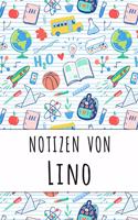 Notizen von Lino: Liniertes Notizbuch für deinen personalisierten Vornamen