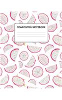 Composition Notebook: Dragonfruit Design (Fruity Series, 100 Pages, College-Ruled, 7.5 x 9.25)
