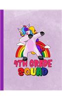 Dabbing Unicorn 4th Grade Squad Notebook