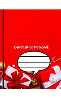 Composition Notebook: Merry Christmas Happy Holidays: Composition Notebook - 100 pages / College Ruled / 8.5 x 11 in - Bell, Home, Gift Box, Santa Claus f