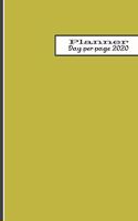 Day per page planner 2020: The large minimalism style professional page per day personal agenda diary for all your organisational needs - Bright olive green colour cover art d