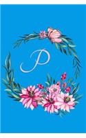 P: Personalized 6x9 Inch Matte Softcover Paperback Notebook Journal With 120 Blank Lined Pages