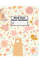 Blank Sheet Music Notebook: Easy Blank Staff Manuscript Book Large 8.5 X 11 Inches Musician Paper Wide 12 Staves Per Page for Piano, Flute, Violin, Guitar, Trumpet, Drums, Cell