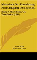 Materials For Translating From English Into French