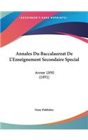 Annales Du Baccalaureat de L'Enseignement Secondaire Special