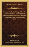 Versuche Und Beobachtungen Uber Die Specifische Und Die Anziehungskraft Verschiedener Salzarten; Und Die Wahre Neuentdeckte Natur Des Phlogiston's (1785)