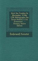 Récit Des Troubles De Montauban, 10 Mai 1790