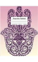 Composition Notebook: Pink and Purple Hamsa Design, College Ruled (Trendy Journals)