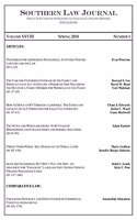 Southern Law Journal, Vol. XXVIII, No. 1, Spring 2018