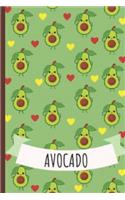 Avocado Notebook With Hearts