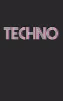 Techno: DIN A5 Notizbuch kariert