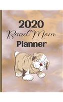 2020 Band Mom Planner: Weekly Planner Vintage Brown Purple Marble, Cute Bulldog Mascot Music Parent Organizer