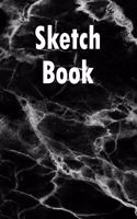 Sketch Book: Black Marble Blank Large Drawing and Doodling Notebook. Be Creative