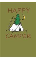 Happy Camper: Funny Notebook Kids Outdoors 6" x 9" 120 Page (60 Sheet) Journal College Ruled Lined Writing Paper