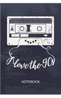 Bullet Dotted Journal: Nineties Kids Notebook Dotted Grid a5 6x9 120 Pages - 90s Cassette Tape Planner I Love The 90s Diary Nineties Disco - Vintage Lover 90s Kids Gift Id