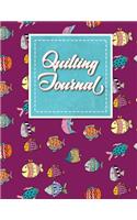 Quilting Journal: Quilt Journal, Quilt Log Cabin Book, Quilt Pattern Paper, Cute Funky Fish Cover