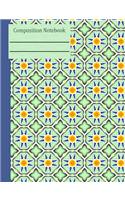 Flower Mosaic Tile Composition Notebook - Sketchbook
