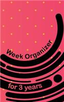 Week organizer for 3 years: 157 pages with 5" x 8"(12.7 x 20.32 cm) size will let you organize your weekdays in one notebook.
