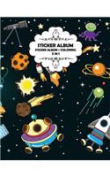 Sticker Album: Sticker Album: 2 in 1, Sticker Book + Coloring Book, 90 Blank Pages for Collecting and Coloring, Softcover, Size: 8.5x11, Permanent Paper, Cover: Sp