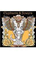 Adult Coloring Books: Elephants & Flowers