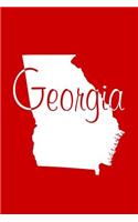 Georgia - Red Lined Notebook with Margins: 101 Pages, Medium Ruled, 6 x 9 Journal, Soft Cover