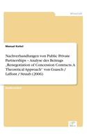 Nachverhandlungen von Public Private Partnerships - Analyse des Beitrags 