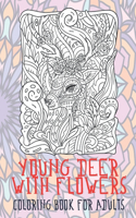 Young deer with flowers - Coloring Book for adults