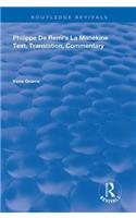 Philippe de Remi's La Manekine: Text, Transaltion, Commentary(Routledge Revivals)