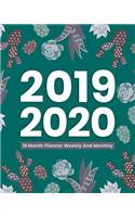 2019- 2020 19 Month Planner Weekly and Monthly