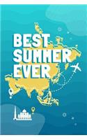 Best Summer Ever: 120 Pages 6 x 9 Dot-grid Travel Diary for Your Adventure in Asia