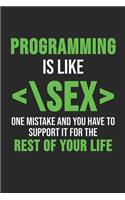 Programming Is Like One Mistake And You Have To Support It For The Rest Of Your Life